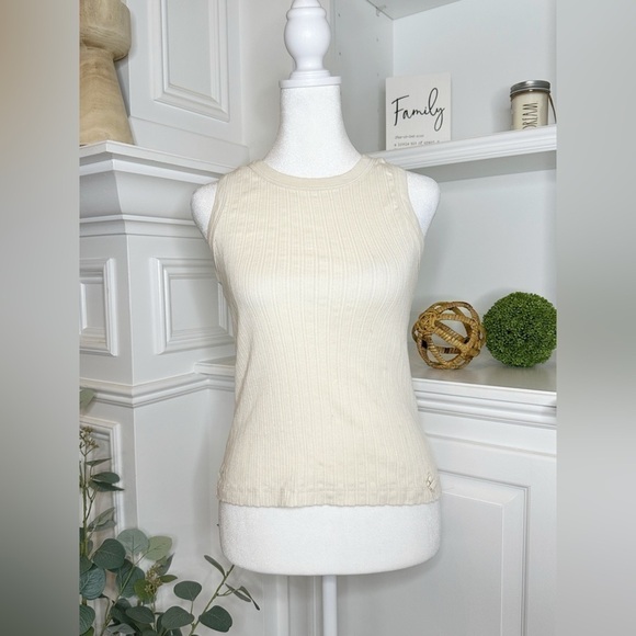 Zara Tops - Zara Sleeveless Cream Sweater Tank Top Size 9/10